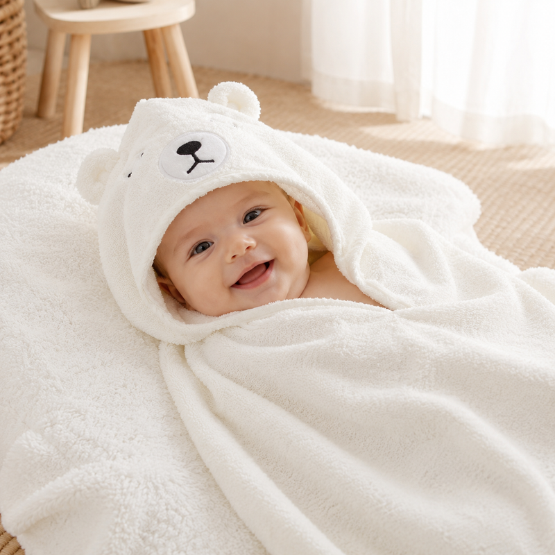 Toalla Poncho con Capucha para Bebé — Diseño Animal