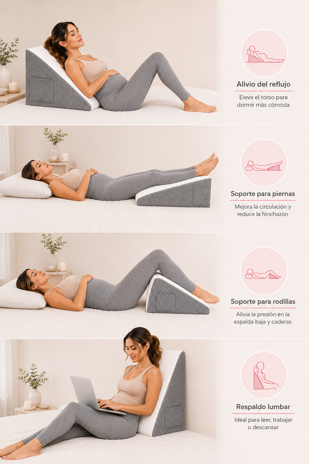 Almohada de Cuña — funciones y usos