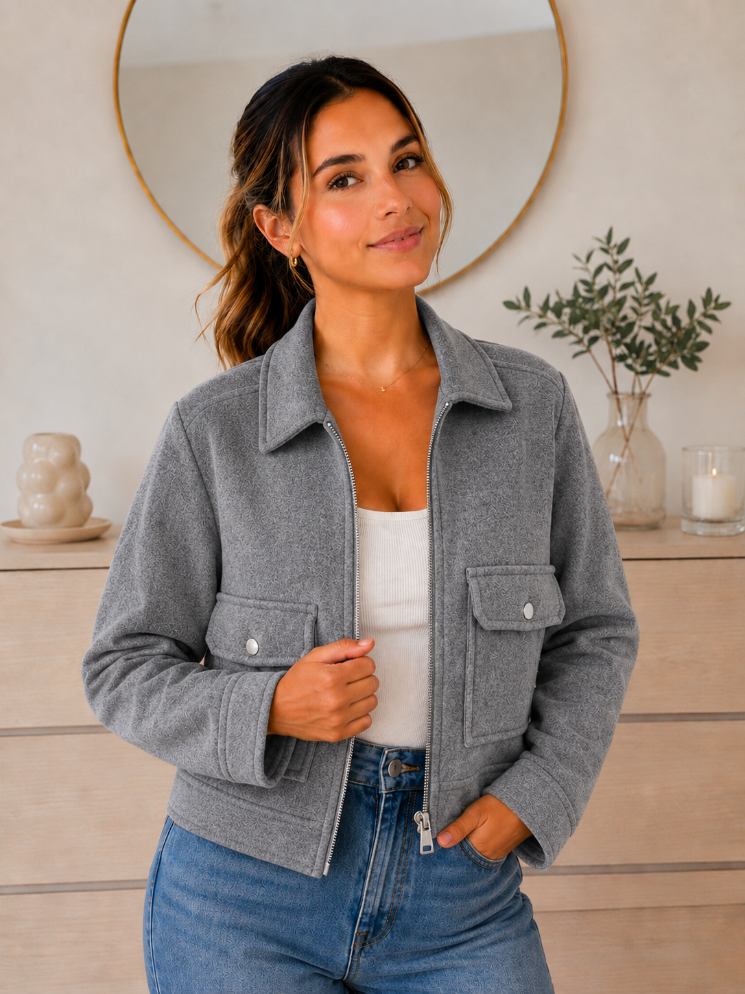 Chaqueta Gris Oscuro