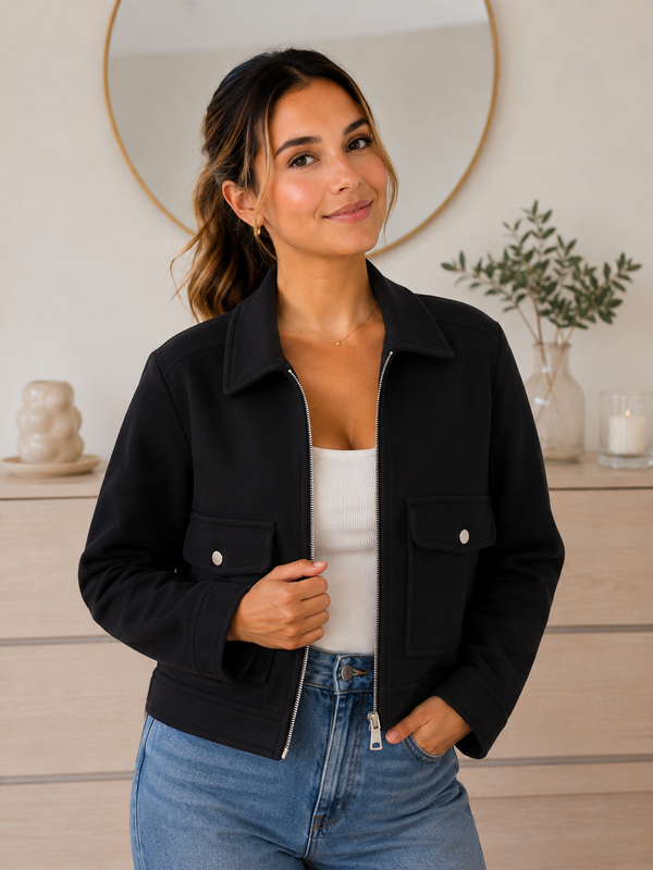 Chaqueta de Invierno con Cremallera | Manga Larga Mujer